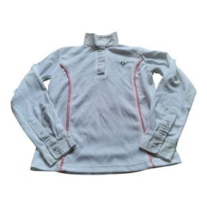 Stylish Kids Long Sleeve Shirt - White with Pink Trim